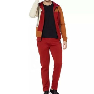 Conjunto de ropa deportiva de manga larga para hombre, chándal de 100% algodón con cremallera de Color y diseño único personalizado, OEM - Product Image 1