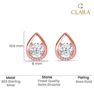 NOVAMART Fine Tosca <b>Silver</b> <b>Stud</b> <b>Earrings</b> Water Drop Star Geometric Patterns Vintage Trendy Cute Engagement Wedding Zircon Diamon - Product Image 5
