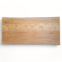 Table à manger moderne en bois massif avec bord naturel et pieds araignées pour restaurant, ensemble 8 places