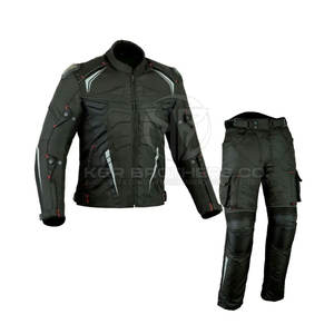 Combinaison 2 pièces blindée CE pour motocyclette avec tissu en polyester pour une longue durabilité Combinaison 2 pièces pour motocyclette - Product Image 1