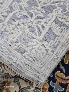 พรมปูพื้นขนสัตว์แบบคลาสสิกงานแฮนด์เมดคุณภาพสูงขนาด4x6 5x8 6x9 8x10ขนาดพรมถักมือสีขาวสีเทา - Product Image 2