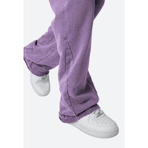 Pantalon de survêtement évasé taille haute pour hommes Streetwear décontracté toile de coton qualité ceinture élastique léger épais - Product Image 5