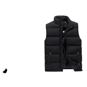 Casual sólido invierno abajo chaleco Top para hombres sin mangas acolchado burbuja chaleco para la escuela Oficina diaria - Product Image 3