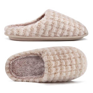 Pantuflas de Espuma Afelpada para Mujer, Cálidas y Suaves para Invierno, Zapatos de Casa para Interiores y Exteriores, Cómodas Sandalias para el Hogar, Venta al por Mayor OEM ODM - Product Image 1