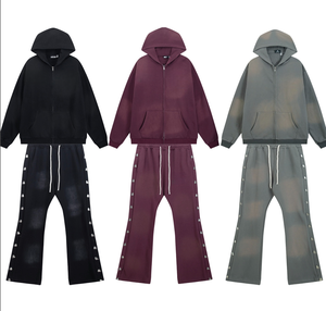 Celana Panjang Terry Katun Murni Versi Tinggi HS, Celana Lurus, Celana Panjang Kasual Longgar untuk Pria dan Wanita, Gaya High Street Musim Gugur - Product Image 2