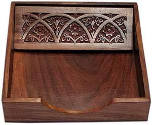 Servilletero de alambre de malla de madera moderno, estilo elegante, perfecto para el hogar, vajilla, Decoración de cocina, accesorio de comedor elegante - Product Image 1