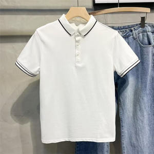 Chemise à manches courtes en soie glacée pour homme, à col simple et tendance, avec logo personnalisé OEM, broderie et impression, tricotée, anti-rides - Product Image 6