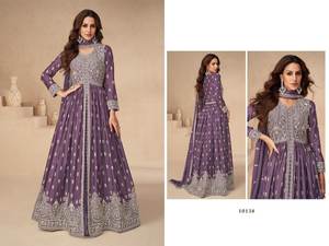 Nueva Tendencia de Moda Elegante, Traje Salwar de Seda Chinon con Lentejuelas y Bordado, Fabricante de Moda Femenina a la Tarifa Más Baja - Product Image 4