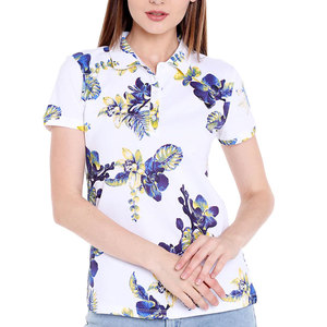 เสื้อโปโลพิมพ์ลายผู้หญิงใส่สบายทุกวัน เสื้อโปโลพิมพ์ลายผู้หญิงผ้าฝ้ายระบายอากาศ เสื้อโปโลพิมพ์ลายผู้หญิงแฟชั่น - Product Image 1