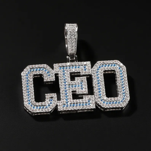 Colgante de Lujo Personalizado con Letra VVS, Diamante Moissanite, Plata de Ley 925, Bañado en Rodio, Alto Brillo, para Unisex - Product Image 4
