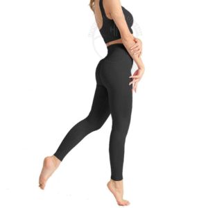 Ensemble de yoga et de fitness 2 pièces personnalisé avec logo imprimé, taille haute, séchage rapide, respirant, grandes tailles - Product Image 3
