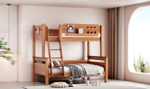Mahogany <b>Bunk</b> <b>Bed</b> <b>Solid</b> <b>Wood</b> Twin Over Full <b>Bunk</b> <b>Bed</b> - Product Image 3