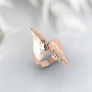 Bague aile ange bague en argent 925 bague en argent Sterling bague unisexe usine directe bijoux fins usine directe en gros en vrac - Product Image 5