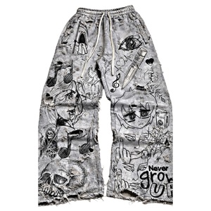 Pantalones Anchos para Mujer, Gruesos, 500 g/m², Pantalones Deportivos Unisex, 80% Algodón, 20% Poliéster, Pantalones Acampanados, Sin Dobladillo, Estilo Holgado - Product Image 6