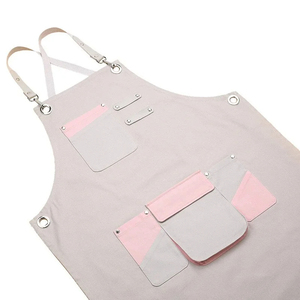 Delantal de trabajo industrial sin mangas de lona de algodón resistente con logotipo personalizado delantal de cocina reutilizable - Product Image 6