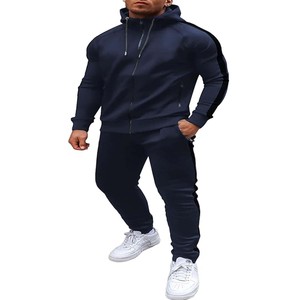 Trajes de chándal de rayas laterales de último diseño-chándal deportivo de algodón y poliéster para hombre - Product Image 3