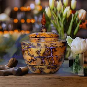 Urn <b>for</b> <b>ashes</b> Cremation Burial Fractal Burning Design <b>For</b> human and pet Large male box - Product Image 5