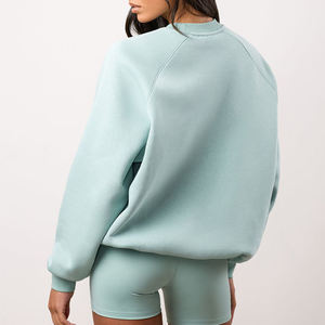 Sudaderas de Cuello Alto para Mujer Talla Grande, de Algodón/Poliéster, Lisas, Casuales, Deportivas, para Fitness - Product Image 4