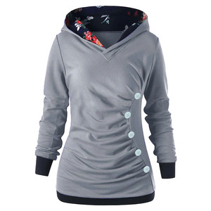 Women Saleh Enterprises 100% Cotton Fleece Hoodie Autumn/Winter Embroidered Lined Warm Oversized Soft Plush Casual - Product Image 4