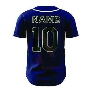Vente chaude Maillots de baseball et de softball personnalisés pour adultes Chemises de sport pour hommes Nom de l'équipe Numéro Impression numérique Respirant Antibactérien - Product Image 4