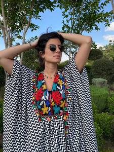 เดรสแฟชั่นฤดูร้อนคอวีแขนสั้นคอวีแนวธรรมชาติ - Product Image 3