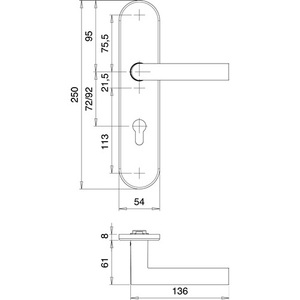 ชุดอุปกรณ์ป้องกันโลโก้ 8745/7203 อะลูมิเนียม F1 72 มม. 35-45 มม. ตู้เก็บของ EDI - Product Image 3