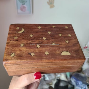 Antique style wooden box Celestial storage box Personalized gift This box has a beautiful craft design