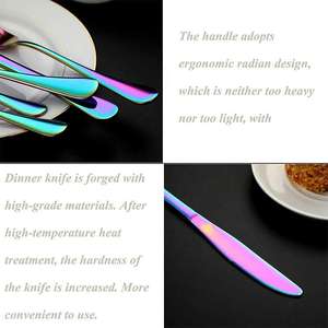 Ensemble de couverts arc-en-ciel conçu avec une finition multicolore élégante offrant un look moderne et des performances fiables - Product Image 2