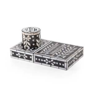 Stunning White Mother of Pearl Incense Burner <b>Box</b> Elegant Ramadan Decoration <b>Floral</b>-esque MOP Inlay Incense Burner <b>Box</b> for Eid - Product Image 2