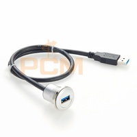 Hochgeschwindigkeits-USB 3.0 A USB3.0 Stecker auf Buchse Einbau-Verlängerungskabel mit Aluminiumlegierungsgehäuse für Auto-Armaturenbrett 0,3m