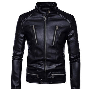 High Performance Men's Leathers Jacket Best Quality Zipper Closure <b>Long</b> Sleeve Newest Style Leather Outerwear <b>Coat</b> For Male - Product Image 4