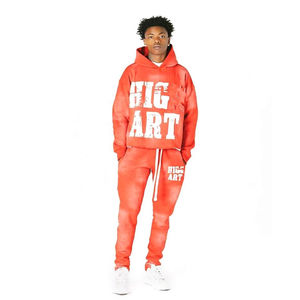 Conjunto Deportivo Personalizado Vintage con Estampado DTG de Pedrería, Sudadera con Capucha y Cordón, Pantalones Deportivos Desteñidos por el Sol, Ropa Urbana Unisex - Product Image 2