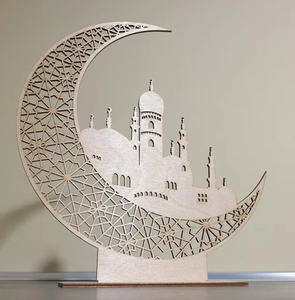 Etiquetas Decorativas de Madera para Regalos de Eid Mubarak con Grabado Floral para un Estilo Rústico de Regalos Festivos - Product Image 2