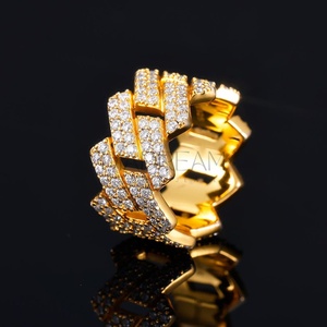 สายรัดสไตล์คิวบาของผู้ชายและผู้หญิงดีไซน์ฮิปฮอปประกายเพชรโมอิส925เงินสเตอริงประดับเพชรอัญมณีสำหรับทุกเพศ - Product Image 2