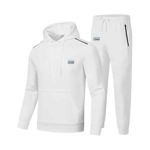 Ensemble 2 pièces pour hommes Automne hiver Survêtement en polaire chaud Sweats à capuche à manches longues et pantalons Ensemble de jogging décontracté et ample - Product Image 2