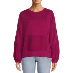 Sudadera con capucha de lana con estampado degradado de gran tamaño para mujer, sudadera de manga larga con logotipo frontal para Otoño Invierno - Product Image 6