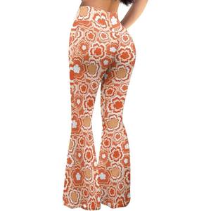 Dernier nouveau pantalon évasé à imprimé floral de qualité supérieure pour femmes 2025 vente en gros pas cher de haute qualité pantalon élégant pour femmes - Product Image 1