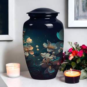 Urne magique de fleurs irisées pour cendres Urne de crémation de maman pour adultes Urnes masculines et féminines pour cendres humaines Taille personnalisée décorative - Product Image 4