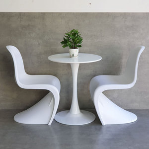 Scandinavian Plastic Square Cafe Table and 2 Panton Chairs <b>Set</b> for Mall and <b>Restaurant</b> CBCF278 - Product Image 4