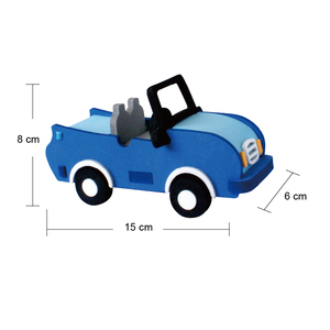 Voiture Cabriolet Bleue 3D en Puzzle, Jouet Éducatif pour Enfants de 2 à 4 Ans, Non Toxique, Certifié EN71, Personnalisable - Product Image 1