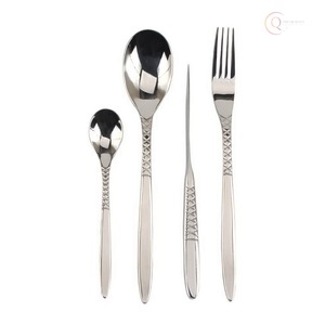 Ensemble de couverts de luxe en acier inoxydable pour table à manger |   Collection élégante de cuillères, fourchettes et couteaux, écologique, moderne, pour les fêtes - Product Image 4