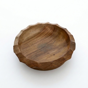 Ensemble de saladiers en bois sculptés à la main, design vintage, écologiques, ronds, pour servir les aliments lors de fêtes - Product Image 1