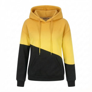 Wholesale Price Ladies Hooded Sweatshirts Two Tone <b>Patchwork</b> Pullover Custom Logo Regular Fit Drop Shoulder Winter <b>Tops</b> Hoodies - Product Image 4