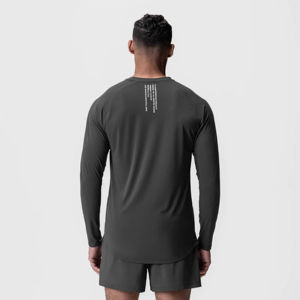 Camiseta transpirable de manga larga para hombre de alta calidad, perfecta para correr, gimnasio y deportes, tela transpirable que absorbe la humedad personalizada - Product Image 3