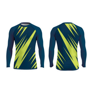 Rashguard unisexe à manches longues avec panneaux en maille respirante, séchage rapide, coton et polyester - Product Image 3