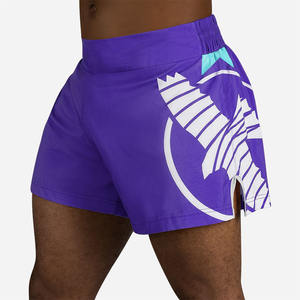 Pantalones cortos de entrenamiento de color púrpura para hombre, pantalones cortos deportivos ligeros de secado rápido para hombre con panel lateral y cordón - Product Image 6