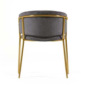 Chaise de salle à manger Lamosa en fer de haute qualité avec finition dorée pour salle à manger, hôtel et appartement - Product Image 5