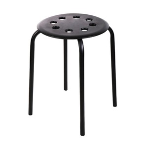 Taburete Plegable Negro de Alta Calidad con Asiento de Plástico TP03/H, Cuatro Soportes con Asiento de Plástico, Mejor Oferta - Product Image 1