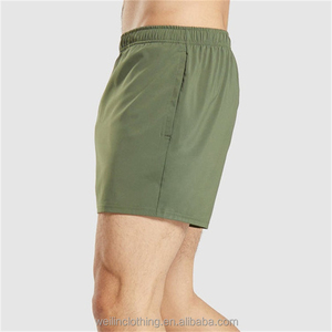 Short de gym avec logo personnalisé Short athlétique vert teint à taille élastique avec poches Short d'entraînement de natation pour homme couleur unie - Product Image 2