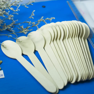 Cuchara de madera en forma de corazón, cubiertos desechables para restaurante, cucharas de madera, cuchillo de madera, tenedor, cuchara, juego de servilletas, cubiertos de fiesta - Product Image 3